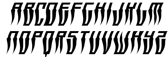 Swordtooth Warped Italic Font LOWERCASE