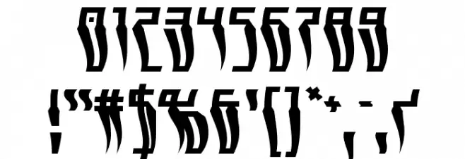 Swordtooth Warped Font OTHER CHARS