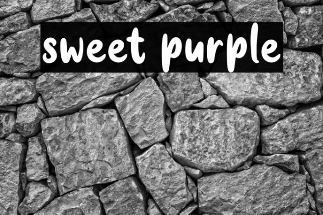 sweet purple Font examples