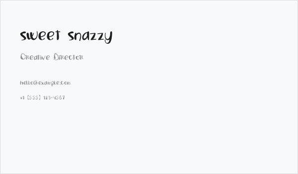 sweet snazzy Business Card