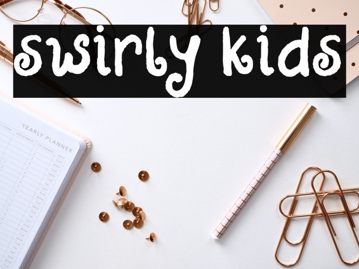 swirly kids Font examples