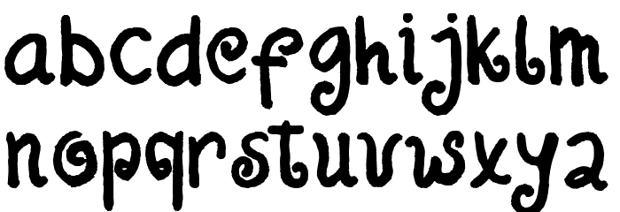 swirly kids Font LOWERCASE
