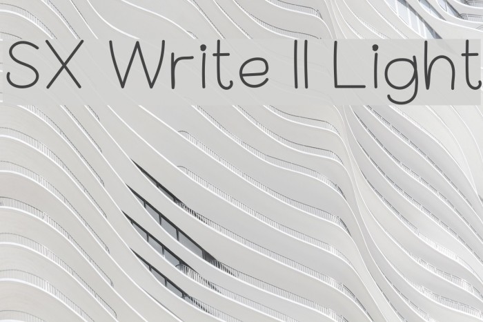 SX Write II Light Font examples