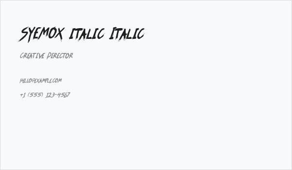 SYEMOX italic Italic Business Card