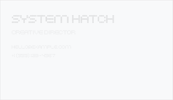 SYSTEM HATCH Business Card