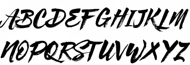 Syabab Brush Script फ़ॉन्ट अपरकेस