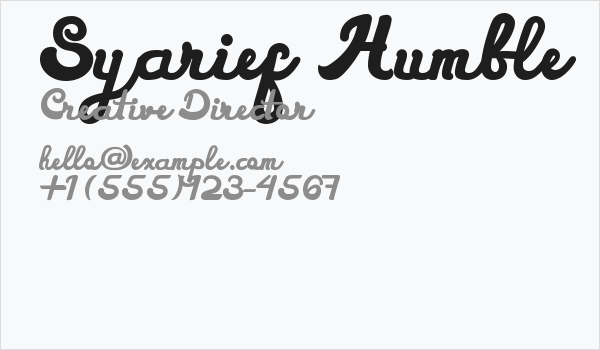 Syarief  Humble Business Card