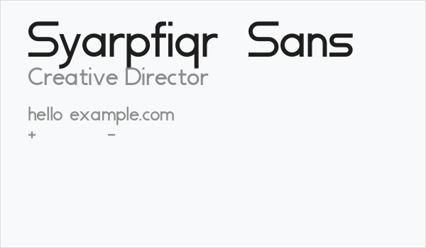 Syarpfiqr  Sans Business Card