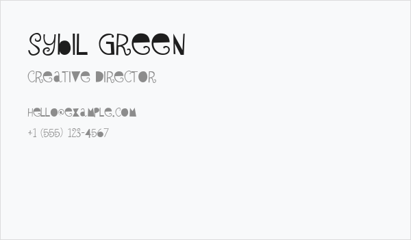 Sybil Green Business Card