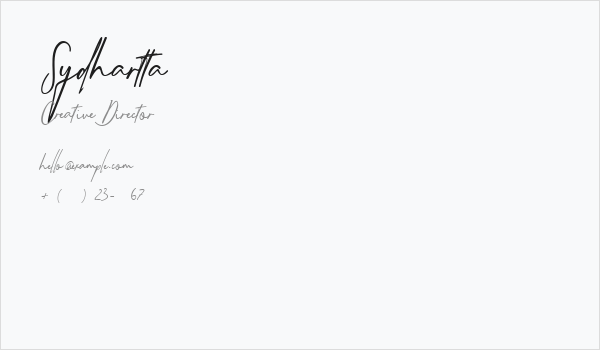 Sydhartta Business Card