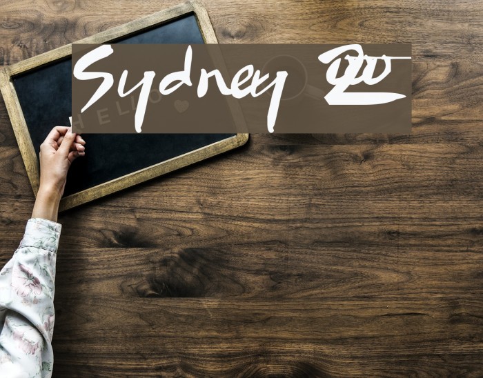 Sydney 2000 Schriftart examples