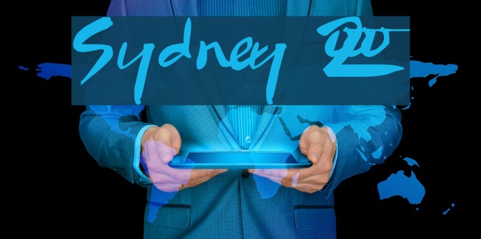 Sydney 2000 Schriftart examples