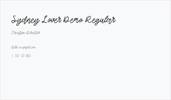 Sydney Lover Demo Regular Business Card