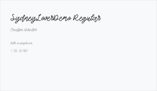 SydneyLoverDemo-Regular Business Card