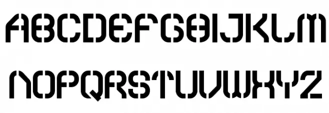 Sylar Stencil Schriftart Groß