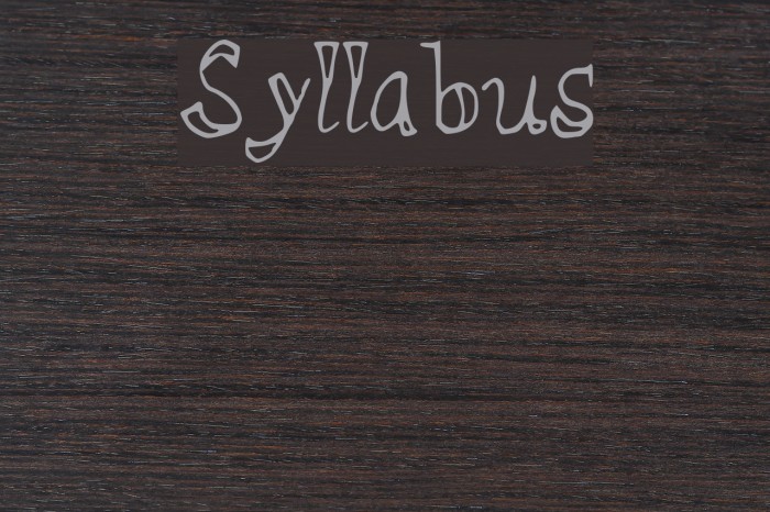 Syllabus Font examples