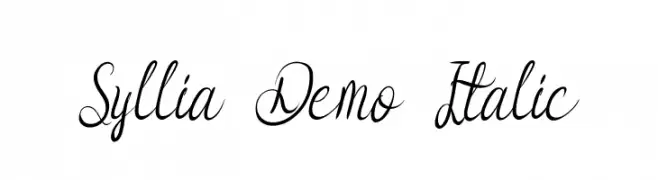 Syllia Demo Italic  नि: शुल्क फ़ॉन्ट्स डाउनलोड
