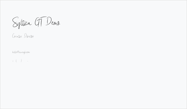 Syltica GT Demo Business Card