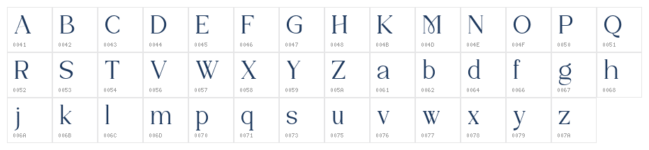 Sylvian DEMO Regular Character Map
