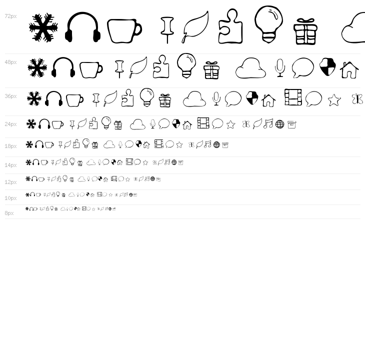 Symbols Font 2 Waterfall