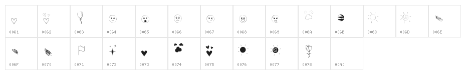 Symbols Font Character Map