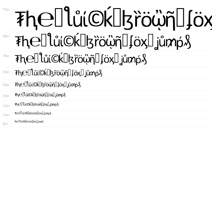 SymbolsFont Waterfall