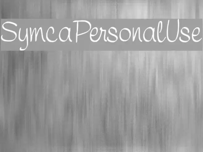 SymcaPersonalUse Font examples
