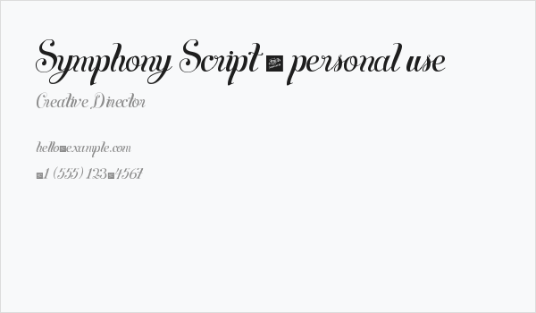 Symphony Script - personal use Business Card