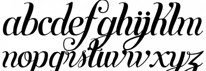 Symphony Script - personal use Caratteri MINUSCOLO