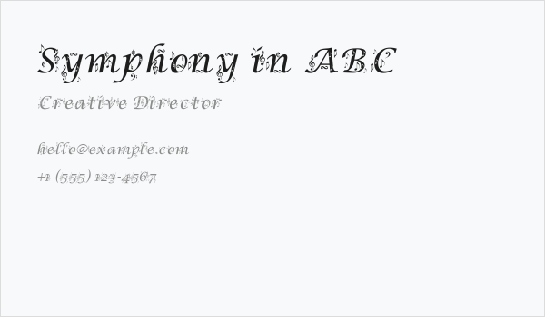 Symphony in ABC Business Card