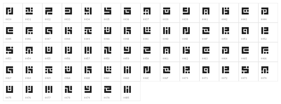 Symvola Duo Character Map