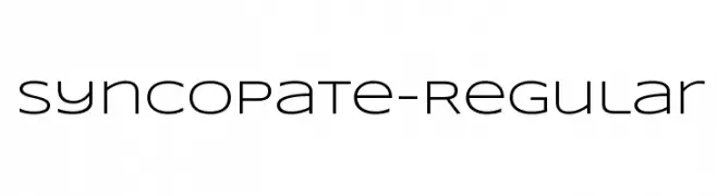 Syncopate-Regular  Скачать бесплатные шрифты