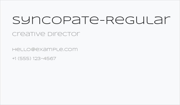Syncopate-Regular Business Card