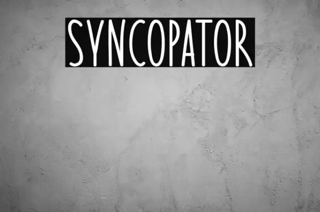 Syncopator Font examples