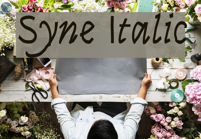 Syne Italic Font examples