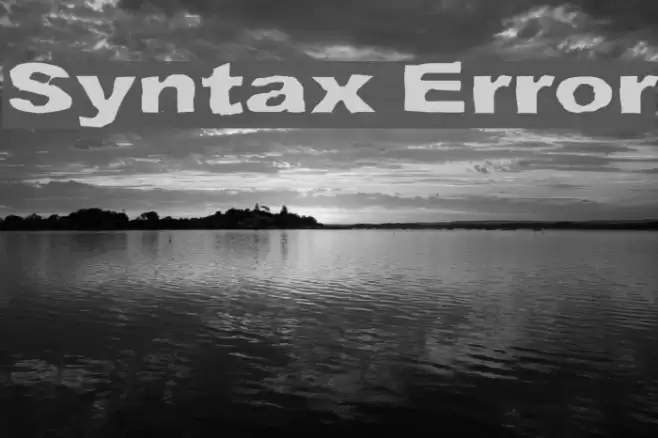 Syntax Error Font examples