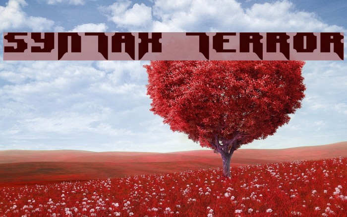 Syntax Terror Font examples