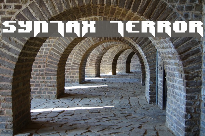 Syntax Terror Font examples