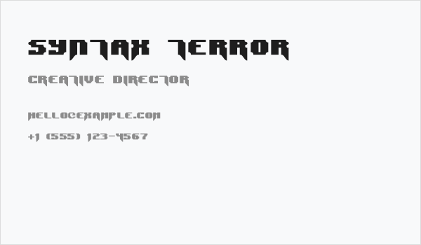 Syntax Terror Business Card