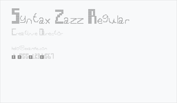 Syntax Zazz Regular Business Card