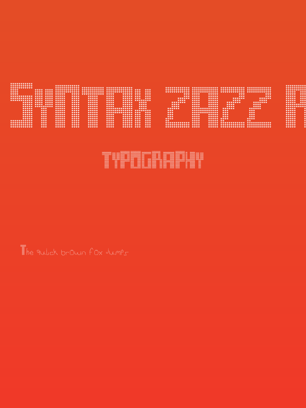 Syntax Zazz Regular Poster