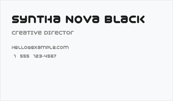 Syntha Nova Black Business Card