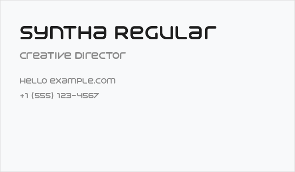 Syntha Regular Business Card