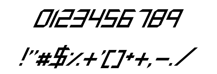 Synthetic Sharps Italic Font OTHER CHARS