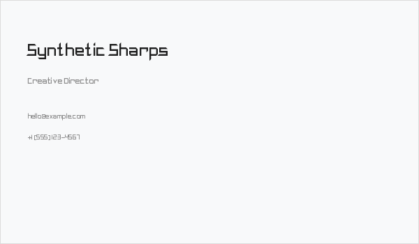 Synthetic Sharps Business Card
