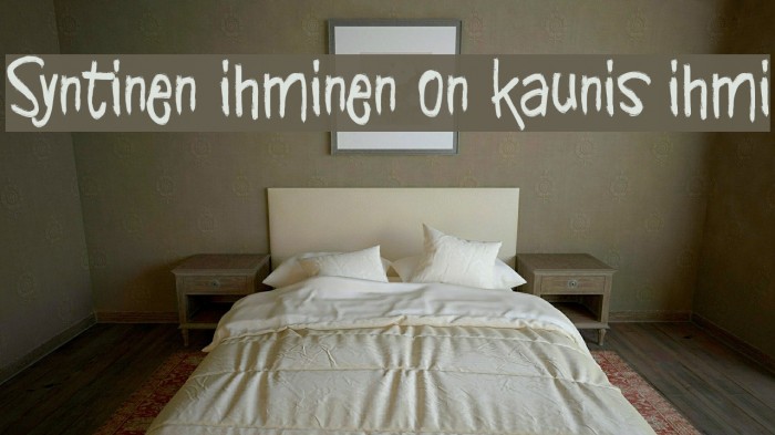 Syntinen ihminen on kaunis ihmi Font examples