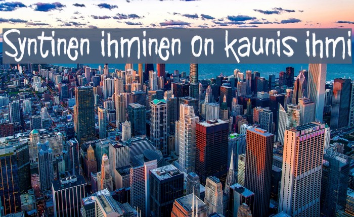 Syntinen ihminen on kaunis ihmi Font examples