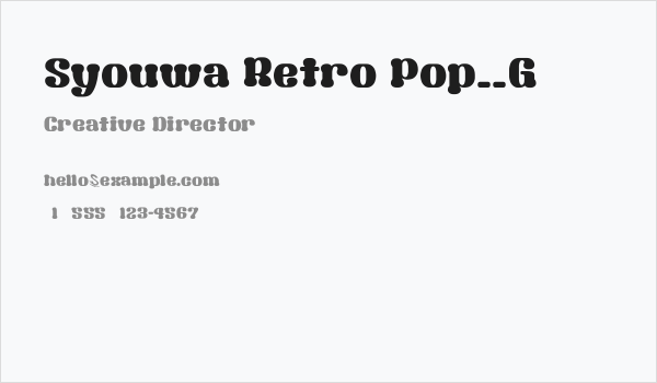 Syouwa Retro Pop__G Business Card