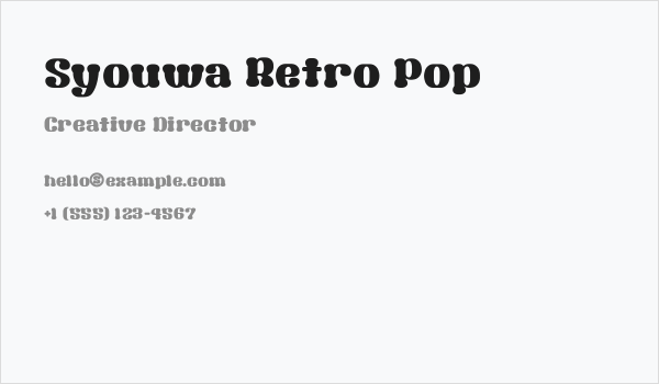 Syouwa Retro Pop Business Card
