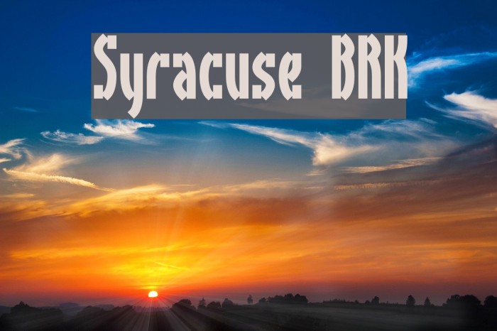 Syracuse BRK Font examples